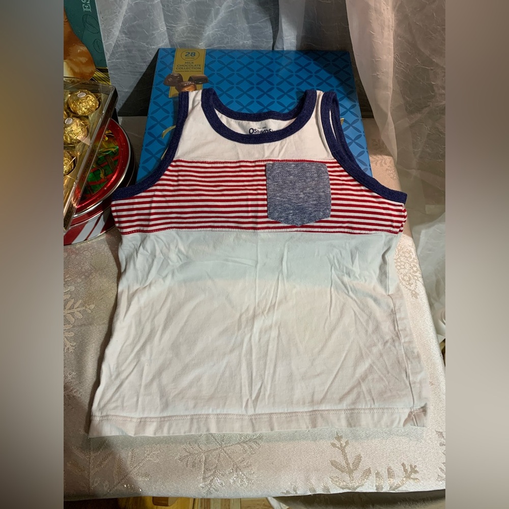 Boys Osh Kosh Red White Blue Tank Top